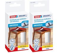 tesa 55231 On/Off Hook and Loop Sew and Stick Tape, 20mm x 1m - White 55231-00003-01 (Pack of 2)