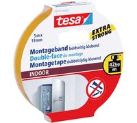 tesa Powerbond Indoor Double-Sided Mounting Tape - 5 m | Double-Sided Mounting Tape, with Strong Adhesive on both Sides - For Permanent Indoor Fixing without Drilling