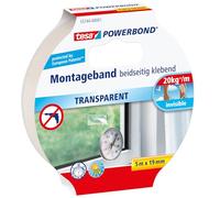 tesa 55744-00001-02 55744 Mounting Tape Powerbond Transparent (L x W) 5 m x 19 mm Pack of 1, 5m x 19mm