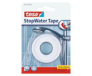 tesa 56220 PTFE Plumbing Repair Tape - 12mm x 12M - White, 56220-00000-00 | Flexible Waterproof PTFE Tape for Water Leaks - Self-Bonding, Pressure-Resistant up to 6 bar and Suitable Indoors or Outdoors