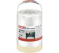tesa Easy Cover ECONOMY Cover Sheet for Painting - 2 in 1 Protection Foil and Masking Tape for Masking - 33 m x 55 cm