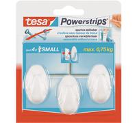 tesa® 56625 Powerstrips Oval Hooks - White Pack Of 3