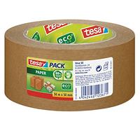 tesa 57180-00000-02 Paper Packaging Tape Made from Recycled Materials for Packing Parcels and Boxes 50 m x 50 mm, Pack of 6