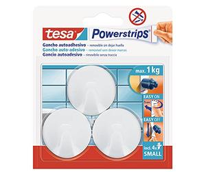 Tesa 57577-00001-01 Powerstrips Small Self-Adhesive, Circular, White