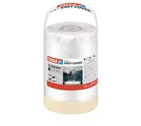 tesa Easy Cover ECONOMY Cover Sheet for Painting - 2 in 1 Protection Foil and Masking Tape for Masking - 2x 20 m x 55 cm + Dispenser