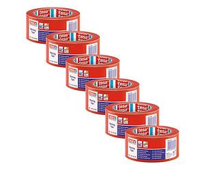 tesa 60760 Temporary PVC Floor Marking Tape - 6 Rolls - Red