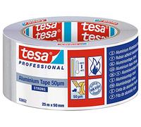 tesa 63652-00001-00 Professional Aluminium Foil Tape for Repairing Ducts and Gutters, 50 mm x 25 m