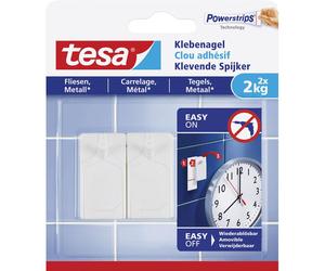 tesa 77774-00000-00 Adjustable Adhesive Nail white 2pcs strong hol...