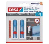 tesa Adhesive Nail for Canvas, Wallpaper and Plaster, Height Adjustable, Self-Adhesive Nail, Canvas and Frame Frames, Adhesive Strength 1 kg per Nail, Can be Removed Without Leaving a Trace