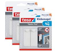 tesa Adhesive Nails for Wallpaper, Plaster, 1 kg - 3 x 2 Nails