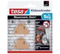 Tesa Adhesive Screw for Masonry and Stone, Holding Capacity 5 kg, Pack of 2, 77904-00000-00