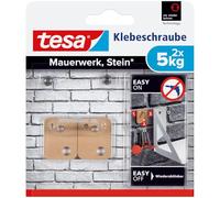 Tesa Adhesive Screw for Masonry and Stone, Holding Capacity 5 kg, Pack of 2, 77905-00000-00