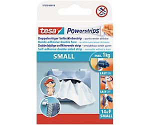 tesa Adhesive Strips Powerstrips Small White 35 mm (W) x 0.035 m (L) Pack of 14