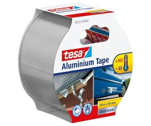 tesa Aluminium Foil Repair and Sealing Tape - Silver - 10 m x 50 mm | Weather-Resistant Aluminium Foil for Repairing Metallic Surfaces and Sealing Roofs, Gutters, Pipes and Ventilation Ducts