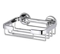 tesa Aluxx Shower soap Basket, high Gloss Chromed Aluminum, self-Adhesive, Adhesive mounting Technology, 46mm x 135mm x 95mm