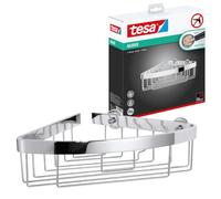 tesa Aluxx Corner Shower Basket, high Gloss Chromed Aluminum, self-Adhesive, Adhesive mounting Technology, 87mm x 205mm x 210mm