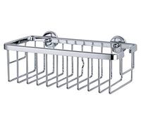 tesa Aluxx Shower Caddy - Self-adhesive, High-Gloss Chromed Aluminum Shower Basket Organizer - With tesa Power.Kit Adhesive Mounting Technology - 92 mm x 250 mm x 125 mm