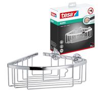 tesa Aluxx Shower Corner Shelf, high Gloss Chromed Aluminum, self-Adhesive, Adhesive mounting Technology, 92mm x 192mm x 200mm