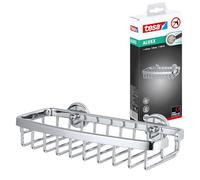 tesa Aluxx Small Shower Basket, high Gloss Chromed Aluminum, self-Adhesive, Adhesive mounting Technology, 50mm x 220mm x 102mm