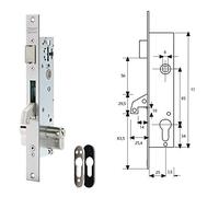 Tesa Assa Abloy 2240253 Ni Lock for Metal Profiles, Tilt Lever Hook Reinforced, Input 25 mm, Stainless Steel