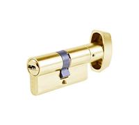 Tesa Assa Abloy T65B5050L Standard Safety Cylinder T60 Brass Plated 50 x 50mm Key - Long Cam Button