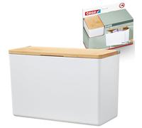 tesa Baboo XL Bathroom Organiser with lid, matt-white - Rectangle storage box, for wall mounting without drilling, incl. tesa Powerstrips Waterproof Strips XL - 242 mm x 160 mm x 102 mm
