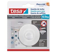 tesa® Ceiling Hook for Wallpaper and Plaster - self-Adhesive Hook - Ideal for mounting Decorative Elements - Each Hook Holds up to 0.5 kg - can be Removed Without Leaving Any Residue.