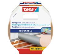 tesa Removable Installation Tape for Carpet and PVC - 10 m x 50 mm | Fabric-Reinforced Double-Sided Adhesive Tape for Bonding Carpet and PVC Floor Coverings - Removes Cleanly Without Residue
