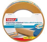 Tesa double sided tape - Standard - Universal | Versatile Adhesive Strip for Packaging, Decorating and Crafts - Also Suitable for Securely Fixing Carpets in Place