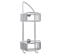 tesa® Draad Corner Shower Caddy - Self-adhesive, High-Gloss Chromed Brass Two-Tier Corner Shower Basket - Drill-free with tesa® Power.Kit Adhesive Mounting Technology - 425 mm x 180 mm x 205 mm