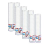 tesa Easy Cover 4373 UV Extra Strong Film - Clear - 8 Rolls - 12 m x 2.6 m | Translucent heavy-duty covering film with robust fabric tape - UV-resistant protection for outdoor painting and renovation