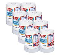 tesa Easy Cover 4373 UV Extra Strong Translucent Durable Painter's Film with Extra Robust Fabric Tape for Masking and Covering Outdoor Use Transparent Each 12 m x 0.55 m Pack of 8