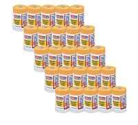 tesa Easy Cover 4402 Precision Standard Pack of 25 Painter's Film with Painter's Tape for Masking and Covering 2-in-1 Masking Tape with Film Colourless 33 m x 0.55 m Each