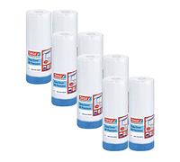 tesa Easy Cover 4411 UV Precision - Pack of 8 - Painter's Film with Masking Tape for Masking and Covering - 2-in-1 Painter's Tape with Film - White/Transparent - 33 m x 1.4 m