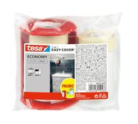 tesa Easy Cover ECONOMY Cover Sheet for Painting - 2 in 1 Protection Foil and Masking Tape for Masking - 2x 20 m x 55 cm + Dispenser