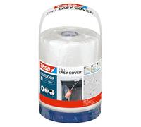 tesa Easy Cover Outdoor L - 2in1 masking film with fabric tape - for masking and covering when painting outdoors - painter's tape with integrated film - 20 m x 1.4 cm