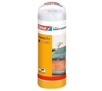 tesa Easy Cover PerfectPlus Refill L - 2in1 Masking Film with Painter's Tape made of Washi Paper - for masking and covering during painting work - 33 m x 140 cm