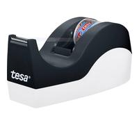 tesa Easy Cut Office Dispenser ORCA - Non-Slip Adhesive Tape Dispenser - Easy Handling, Clean Cut - 1 Rolls tesafilm Crystal Clear 10 m x 19 mm