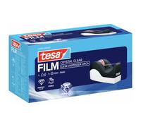 tesa Easy Cut Office Dispenser ORCA NonSlip Adhesive Tape Dispenser Easy Handling Clean Cut 1 Rolls tesafilm Crystal Clear 10 m x 19 mm