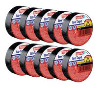 tesa Electrical Tape black 10m x 15mm 10pcs flame-resistant 56192