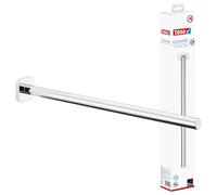 tesa ELEGAANT Towel Holder - Wall-Mounted, One-Arm Towel Holder in Stainless-Steel Design - Single Hand Towel Rail - Waterproof, incl. Power.Kit Adhesive Solution - 400 mm x 50 mm x 50 mm