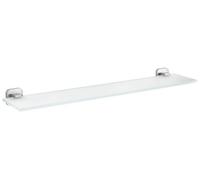 tesa® ESTEETIC Glass Shelf - Self-Adhesive Frosted Glass Shelf for Bathroom Utensils - Waterproof, incl. Power.Kit Adhesive Solution - 50 mm x 600 mm x 123 mm