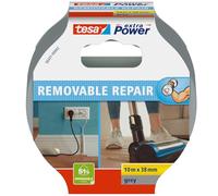 tesa extra Power Eco Repair Tape - High-Performance Duct Tape for Manual Work, Fixing, Labelling - Natural Fibres - 10 m x 38 mm - Grey