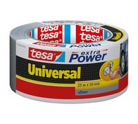 tesa Extra Power Universal Duct Tape - Adhesive Tape with Extra Strong Hold and Versatile Use - for Repairs, Fastening, Sealing and More - Grey - 1 roll - 25 m x 50 mm
