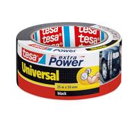 tesa Extra Power Universal Duct Tape - Adhesive Tape with Extra Strong Hold and Versatile Use - for Repairs, Fastening, Sealing and More - Black - 1 roll - 25 m x 50 mm