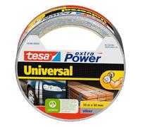 tesa extra Power Universal Duct Tape - Adhesive Tape with Extra Strong Hold and Versatile Use - For Repairs, Fastening, Sealing and More - Grey - 1 roll - 10 m x 50 mm