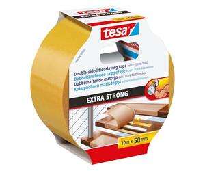 tesa Extra-Strong Installation Tape for Carpet and PVC - 10 m x 50 mm | Double-Sided Adhesive Tape for Laying Carpet and PVC Flooring - Designed for Durable Bonding on High-Traffic Floor Coverings