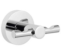 tesa EXXCELLENT Double Robe Hook - Bathroom Hanger - Chrome - 75x50x62 mm