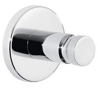 tesa EXXCELLENT Towel Hook - Bathroom Hanger - Chrome - 37 x 37 x 37 mm | Wall-mounted hand towel accessory made of chrome-plated metal - Waterproof - No drilling - Includes Power.Kit adhesive