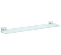 tesa EXXCLUSIV Glass Shelf - Bathroom Storage - Steel Look - 600x50x118 mm